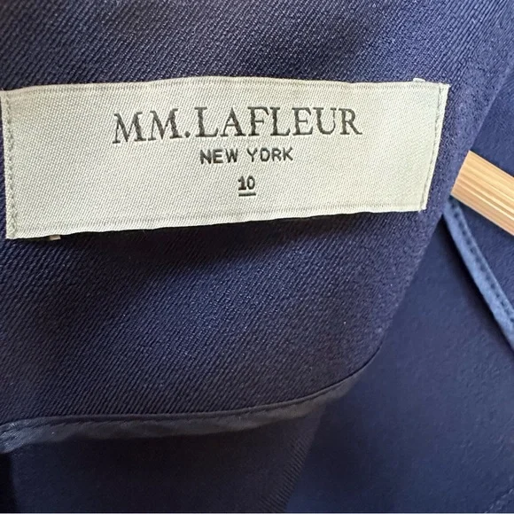 M.M. Lafleur The Etsuko Dress Navy Blue Sheath Size 10 (missing belt) - Picture 9 of 11